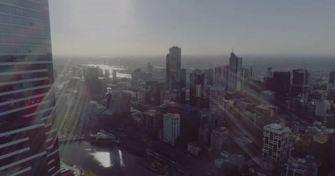 Aerial view of Eureka Tower. Melbourne Australia. Stock Footage 78456395