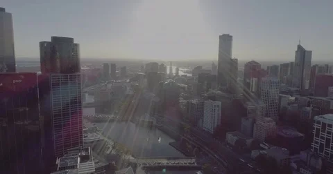 Aerial view of Eureka Tower. Melbourne Australia. Vídeo Stock 78456509