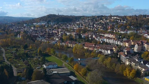 Aerial view of Eutingen, Pforzheim in Germany Video stock 119499059