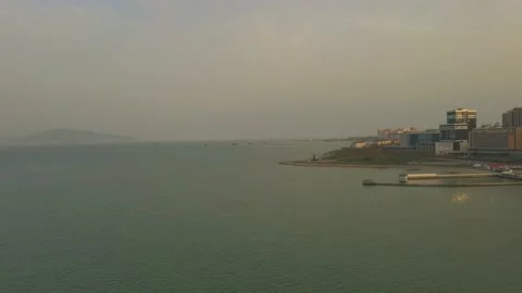 Aerial View. Evening view of the black sea 動画素材 153043610