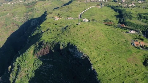 Aerial View Evergreen High Cliff Coastline Stock Footage 72195284