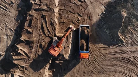 Aerial view of excavator at construction site in Netherlands. Stock Footage 346648217
