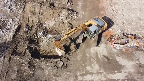 Aerial view of excavator Stock-Footage 138593175