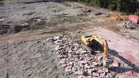 Aerial view of excavator Stock-Footage 138595115