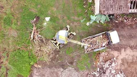 Aerial view of excavator Stock-Footage 154496743