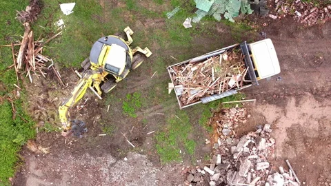 Aerial view of excavator Stock-Footage 154497371