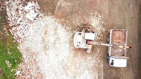 Aerial view of excavator Video stock 154501709