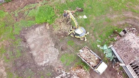 Aerial view of excavator Stock-Footage 154503185
