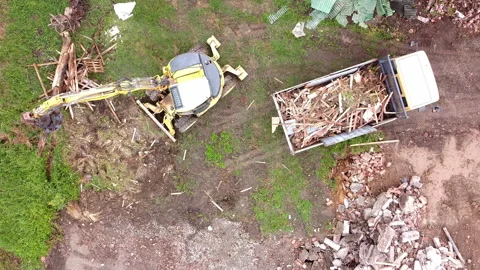Aerial view of excavator Stock-Footage 154603549