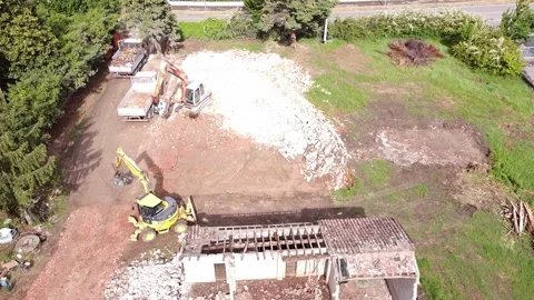 Aerial view of excavator Vídeos de archivo 154646268