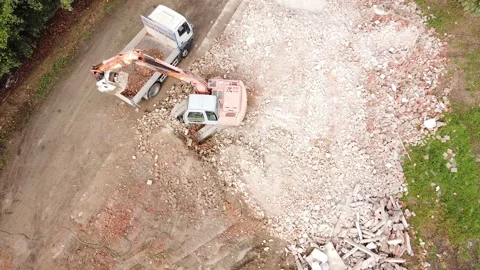 Aerial view of excavator Stock-Footage 154874789