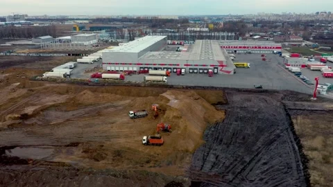Aerial view of  excavator working Video stock 150511179
