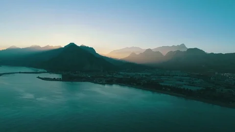 Aerial view exotic landscape Stock Footage 83988989