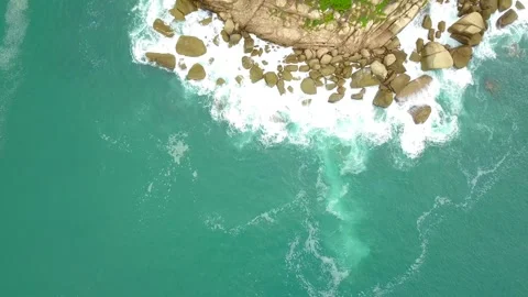 Aerial View: Exploring El Morro Islet in Acapulco from Above Stock Footage 251732524