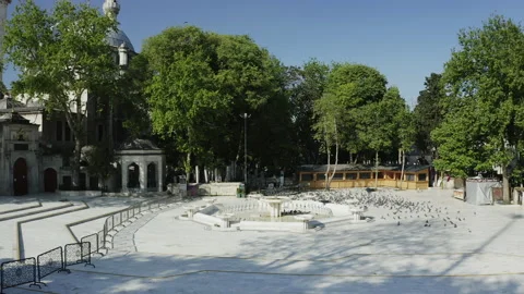 Aerial view of Eyup Sultan Mosque in Istanbul. Stock Footage 135514896