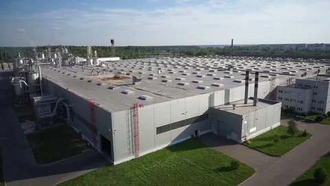Aerial view of the factory Stock Footage 69799495
