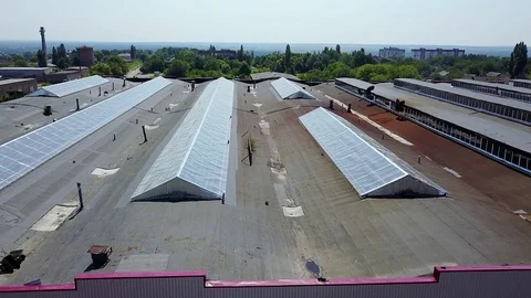 Aerial view of factory shops Stock Footage 110926836