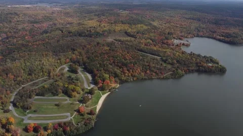 Aerial View of Fall Colors Stock Footage 274752081