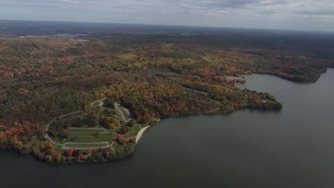 Aerial View of Fall Colors Stock Footage 274752095