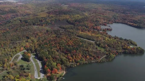 Aerial View of Fall Colors Stock Footage 274752128