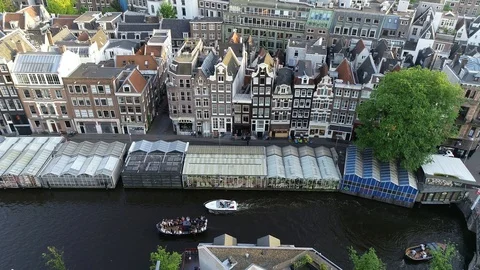 Aerial view of famous Amsterdam canals Stock Video Pond5
