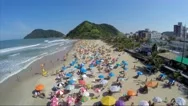 Aerial View Of A Famous Beach On A Summer Day In Brazilian Coastline Stock Footage