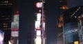 Aerial View of Famous Neon Advertising Billboards in Times Square Night Lights 4k or 4k+ Resolution