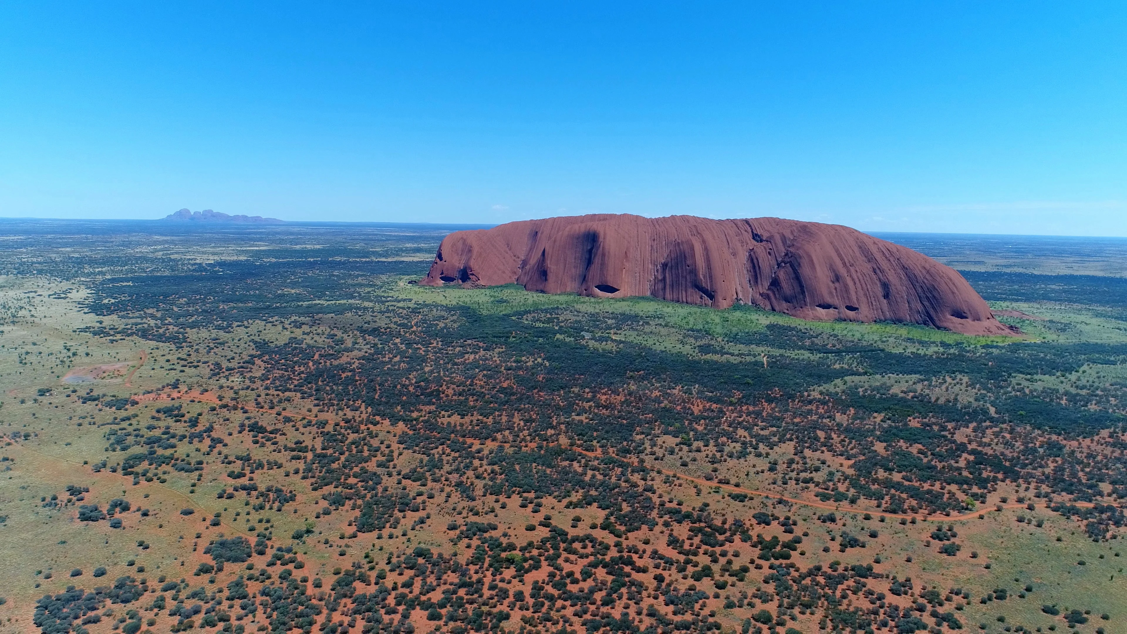 Aerial View Of Famous Rock Formation Ulu Stock Video Pond5