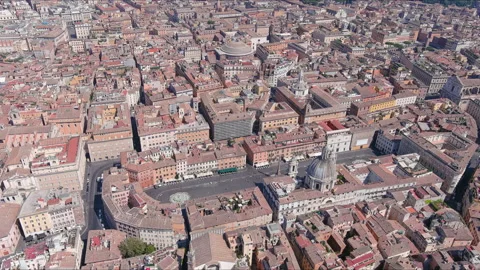 Aerial view of famous square Piazza Navona in city of Rome - Italy, Europe 스톡 동영상 138038754