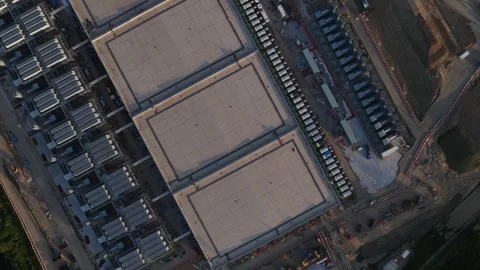 Aerial View of Farciennes Data Center Expansion Stock Footage 337448598