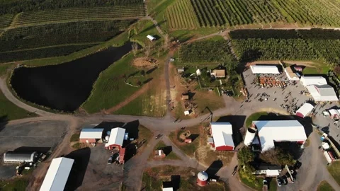 An aerial view of a farm Stock Footage 130992245