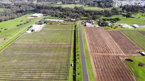 Aerial View of a Farm Stock Footage 140781384