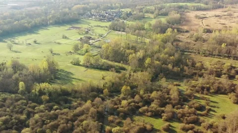 Aerial view of a farm Stock Footage 150378177