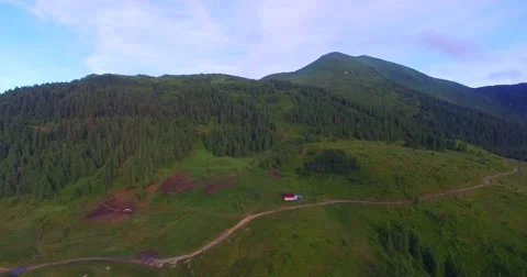 Aerial view of farm in mountains. Video stock 65300341