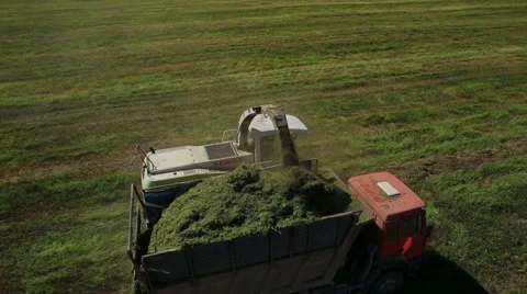 Aerial view of farmer combain Stock-Footage 62367673