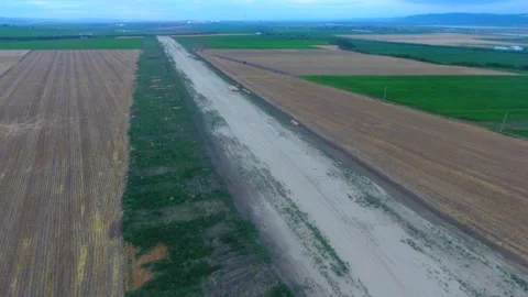 Aerial view of farming fields, summer time Stock Footage 246873055