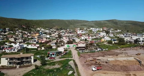 Aerial view of a fast developing cost area of Baja California Vídeos de archivo 112447914