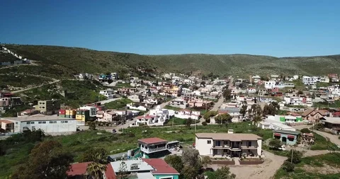 Aerial view of a fast developing cost area of Baja California Stock-Footage 112447952
