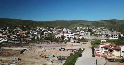 Aerial view of a fast developing cost area of Baja California Stock-Footage 112448124
