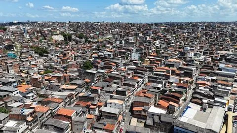 Aerial view of a favela Stock Photos