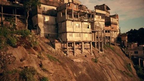 Aerial view of favela in Rio de Janeiro, Brazil Stock Footage 84056445