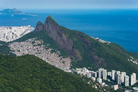 Aerial View of Favela Rocinha 스톡 사진