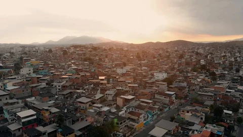 Aerial view Favelas Stock Footage