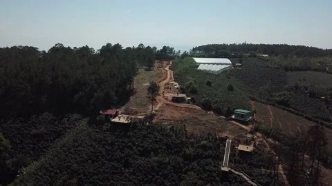 Aerial view a favorite spot for cloud beach photographing in Dalat, Vietnam Stock Footage 130997244