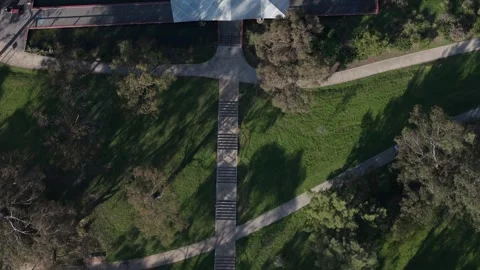 Aerial view of Ferntree Gully Quarry Recreation Reserve, Australia. Stock Footage 345082983