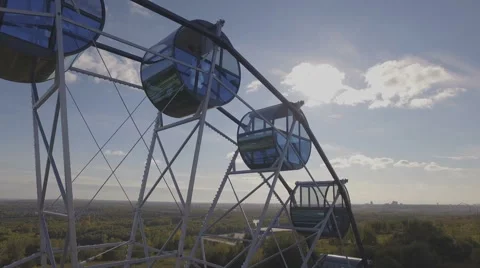 Aerial view of the Ferris wheel Stock Footage 55076004