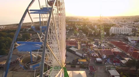 Aerial view of Ferris wheel Stock Footage 64709450