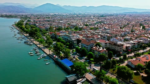Aerial view of Fethiye, Turkey bay and coastline. Stock Footage 334269341