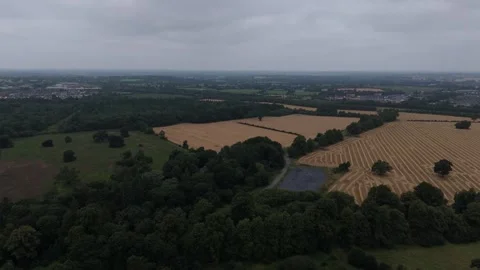 An aerial view of a field and trees Stock Footage 328536336