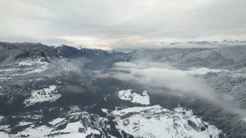 Aerial view of a field covered in snow Stock-Footage 332032053
